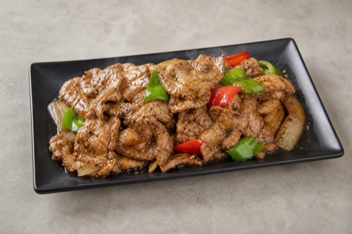 Photorealistic black pepper pork slices P02 food image by VDAMO