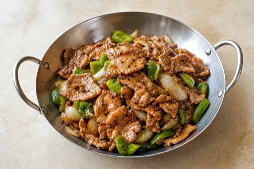 Photorealistic black pepper pork slices P05 food image by VDAMO