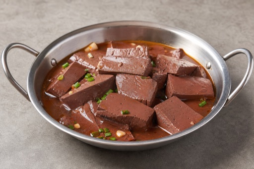 Photorealistic boxed duck blood curd P05 food image by VDAMO