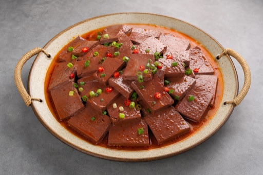 Photorealistic boxed duck blood curd P10 food image by VDAMO