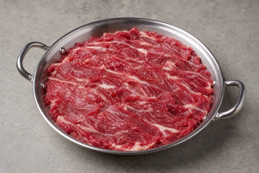 Photorealistic Chongqing hot pot diaolong beef slices add-on P05 food image by VDAMO