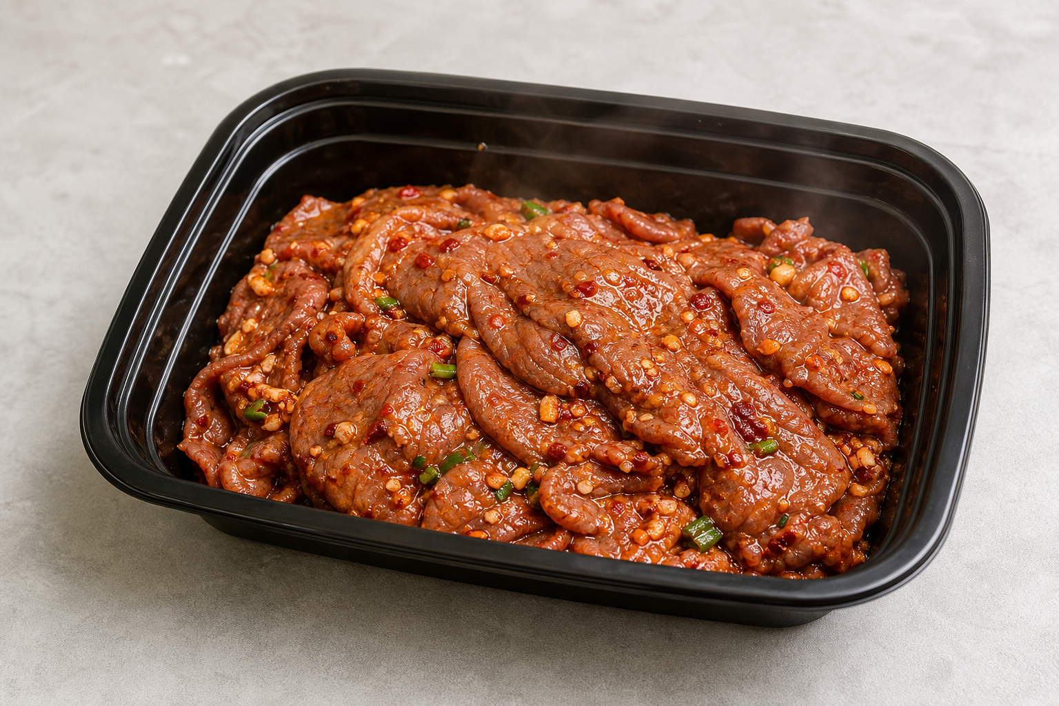 Photorealistic Chongqing hot pot spoon meat beef slices add-on P06 food image by VDAMO