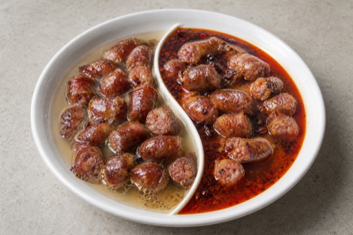 dual broth hot pot crispy sausage add-on P04 — China dish