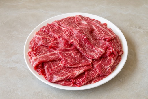 Photorealistic individual hot pot diaolong beef slices add-on P01 food image by VDAMO