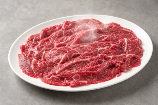 Photorealistic individual hot pot diaolong beef slices add-on P03 food image by VDAMO