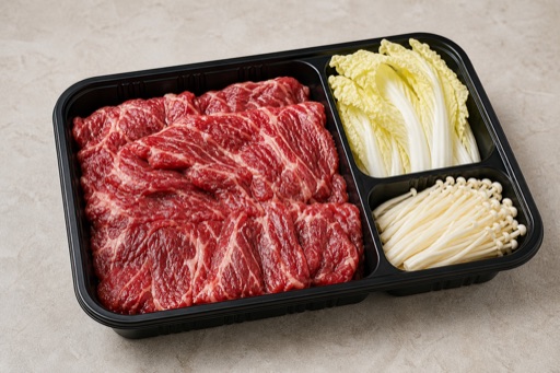 Photorealistic individual hot pot diaolong beef slices add-on P08 food image by VDAMO