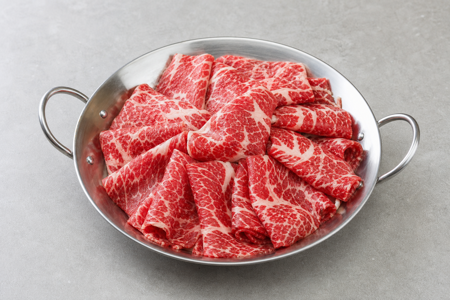 individual hot pot marbled beef slices add-on P05 — China dish