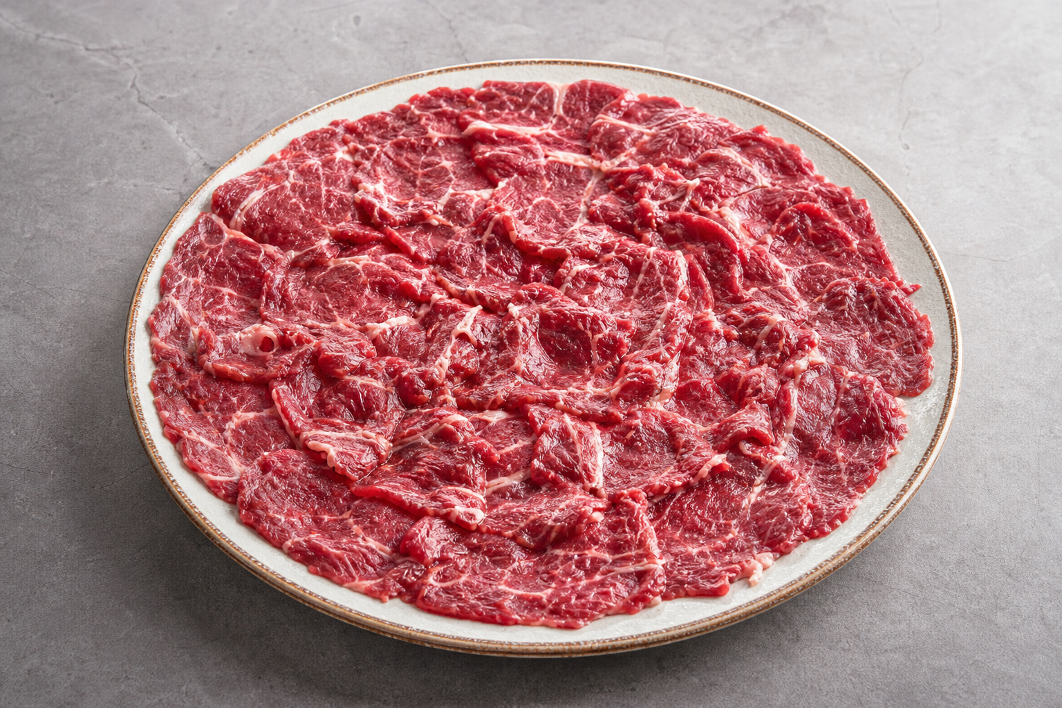 Photorealistic individual hot pot spoon meat beef slices add-on P10 food image by VDAMO