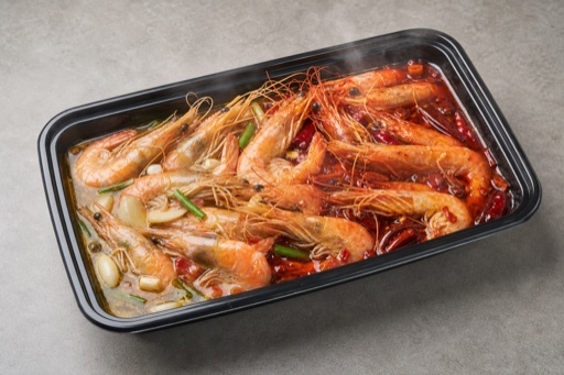 dual broth hot pot prawn add-on P06 — China dish