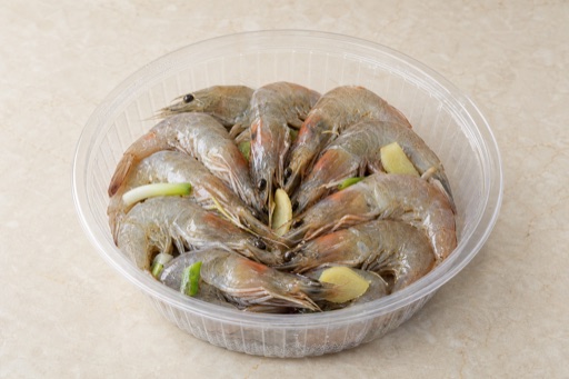 dual broth hot pot prawn add-on P07 — China dish