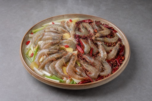 dual broth hot pot prawn add-on P10 — China dish