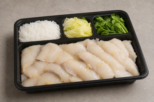 Photorealistic hot pot basa fish slices P08 food image by VDAMO