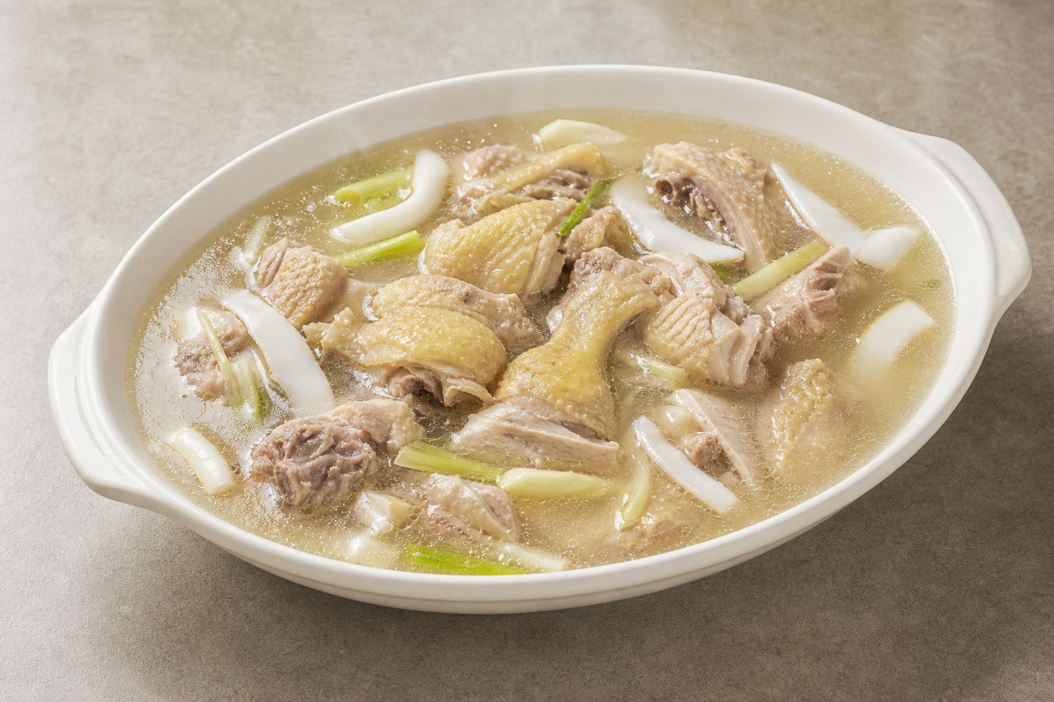 Photorealistic bone broth coconut chicken hot pot broth P03 food image by VDAMO