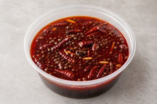 Photorealistic 招牌 Chongqing beef tallow mala hot pot broth P07 food image by VDAMO