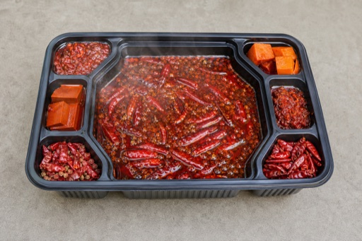 Photorealistic 招牌 Chongqing beef tallow mala hot pot broth P08 food image by VDAMO