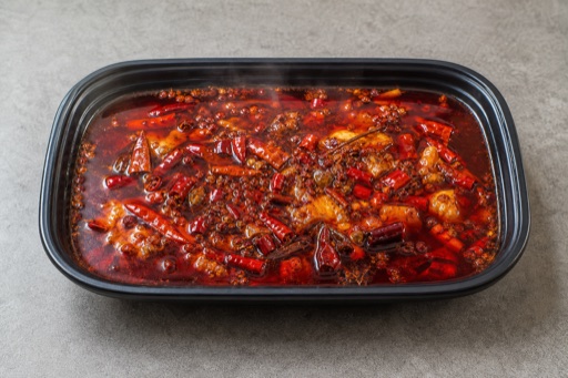 Photorealistic Chongqing beef tallow mala hot pot soup base P02 food image by VDAMO