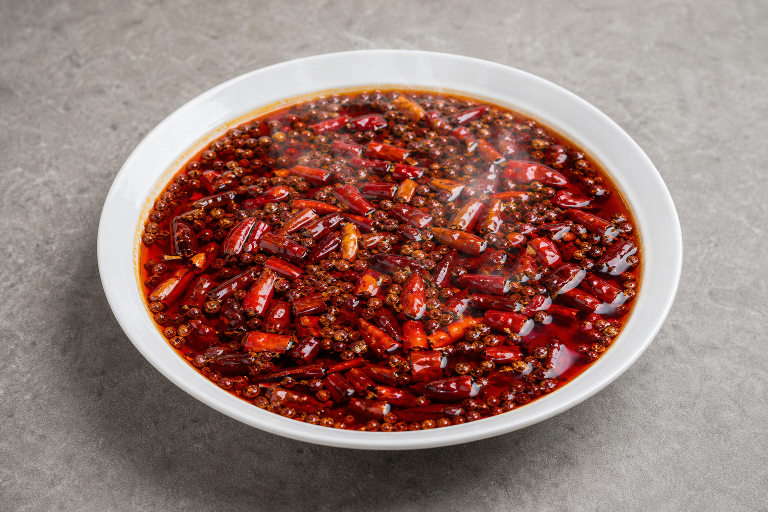 Photorealistic Clear oil mala hot pot soup base P01 food image by VDAMO