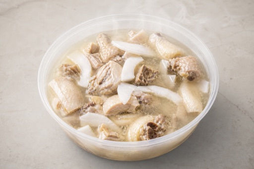 Photorealistic copper pot coconut chicken hot pot broth P07 food image by VDAMO