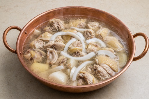 Photorealistic copper pot coconut chicken hot pot broth P08 food image by VDAMO