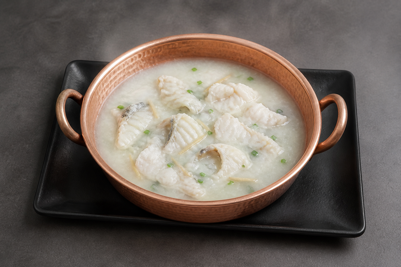 Photorealistic copper pot Shunde congee base hot pot broth P02 food image by VDAMO