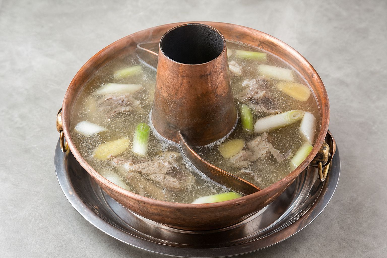 half-and-half side Beijing copper pot clear broth hot pot broth P05 — China ingredient