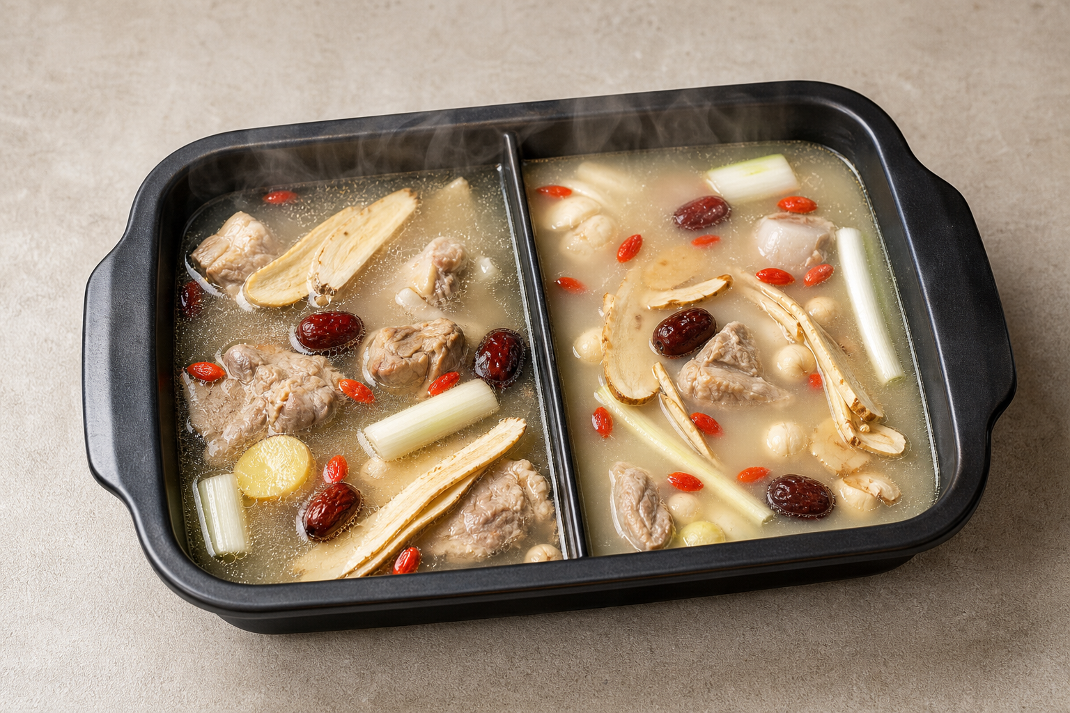 half-and-half side Chinese herbal nourishing hot pot broth P02 — China ingredient