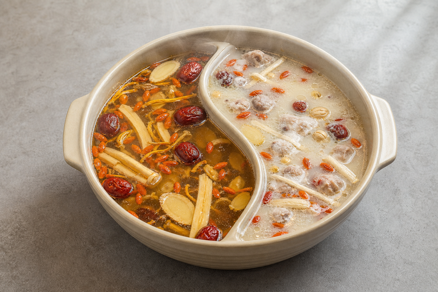 half-and-half side Chinese herbal nourishing hot pot broth P03 — China ingredient