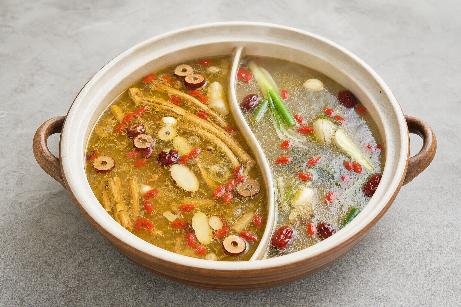 half-and-half side Chinese herbal nourishing hot pot broth P09 — China ingredient