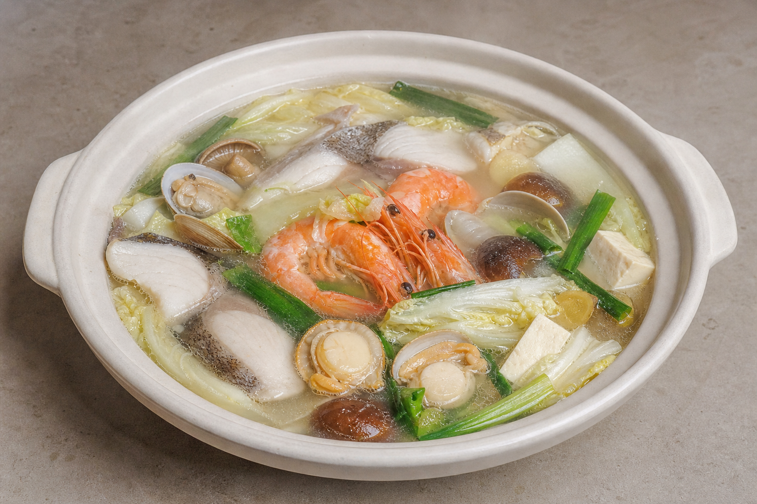 Photorealistic homestyle Hong Kong da bin lou hot pot broth P08 food image by VDAMO