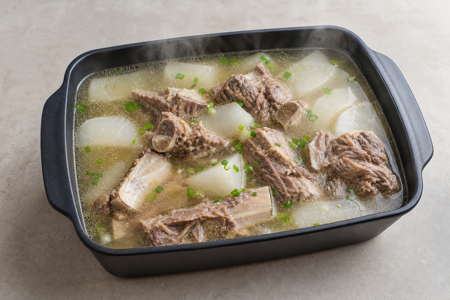 Photorealistic light Chaoshan beef bone hot pot broth P02 food image by VDAMO