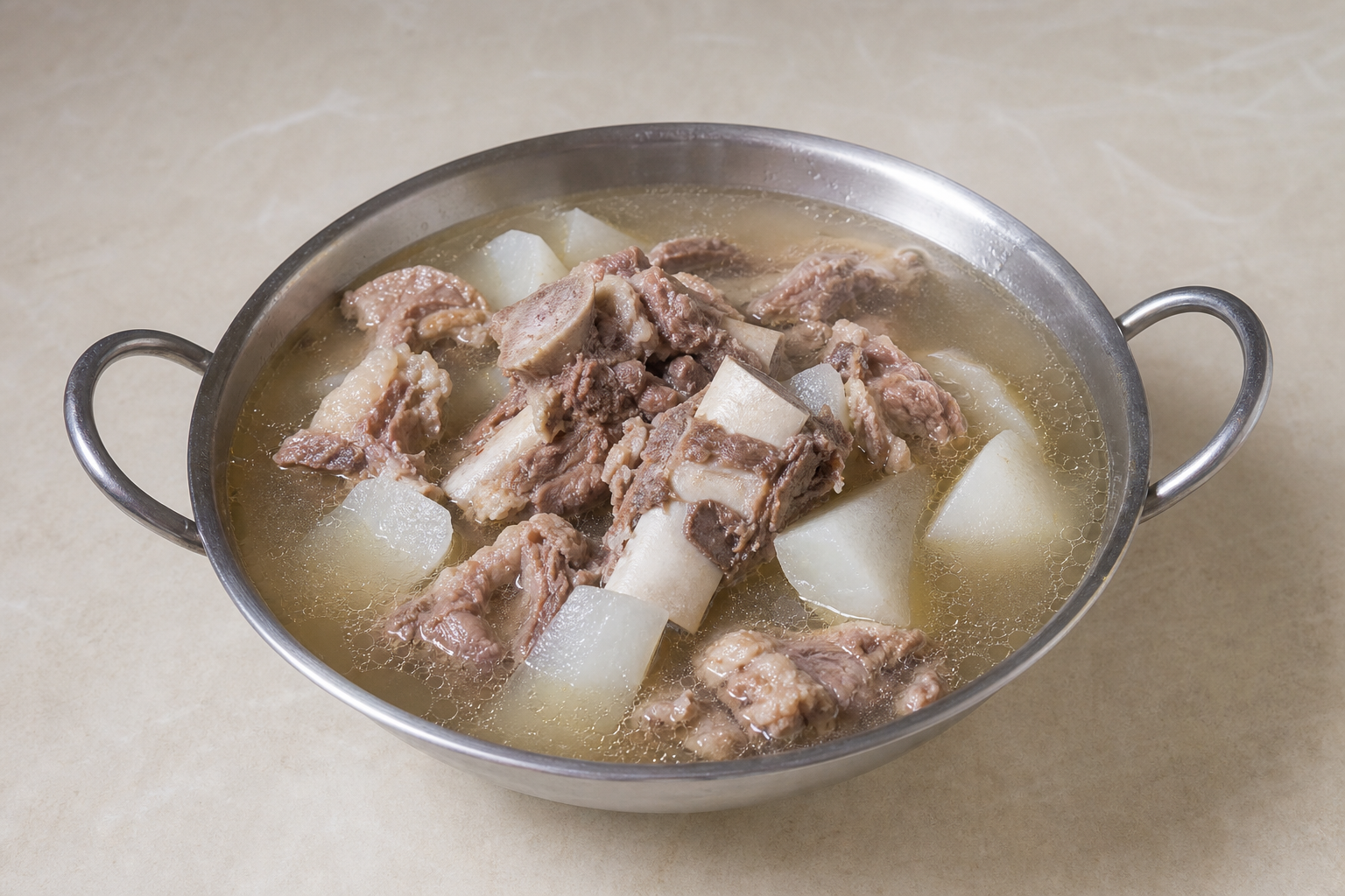 Photorealistic light Chaoshan beef bone hot pot broth P05 food image by VDAMO