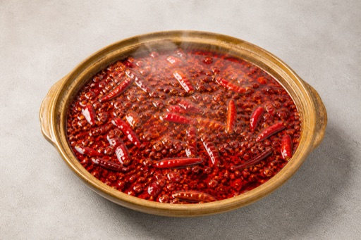 signature Sichuan Chongqing beef tallow hot pot broth food image by VDAMO