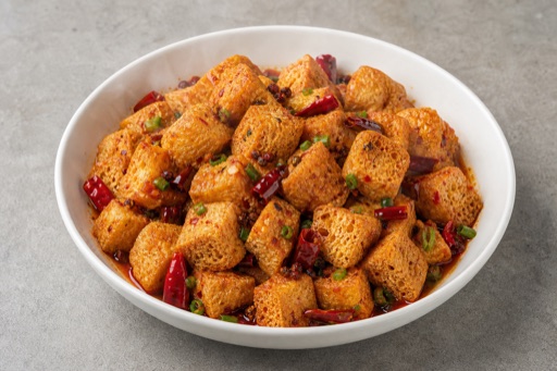 mala hot pot fried tofu cubes add-on P04 — China dish
