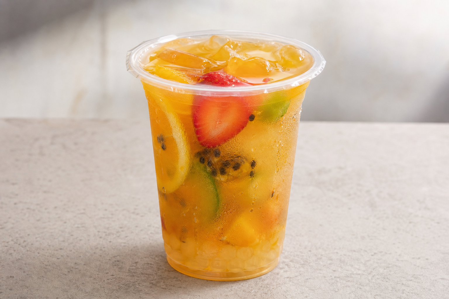 agar pearls mixed fruit tea P02 — China dish