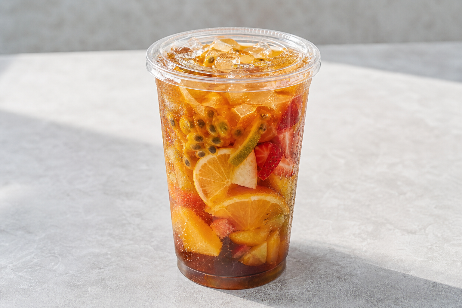 Photorealistic brown sugar mixed fruit tea P05 food image by VDAMO
