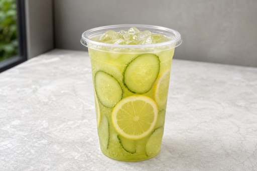 Photorealistic cucumber lemon tea P03 food image by VDAMO