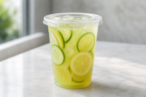 Photorealistic cucumber lemon tea P05 food image by VDAMO