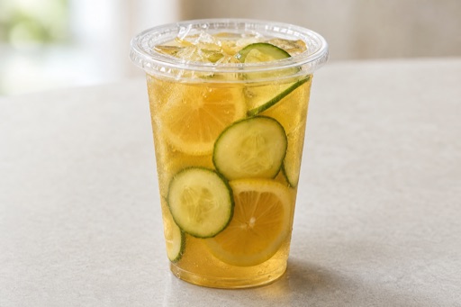 Photorealistic cucumber lemon tea P09 food image by VDAMO