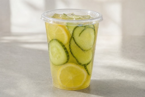 Photorealistic cucumber lemon tea P10 food image by VDAMO