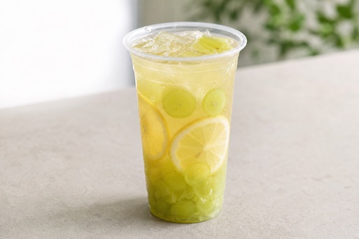 Photorealistic green grape lemon jasmine green tea P07 food image by VDAMO