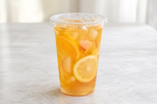 Photorealistic orange lemon white peach oolong tea P03 food image by VDAMO