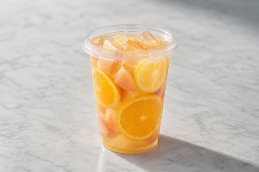 Photorealistic orange lemon white peach oolong tea P06 food image by VDAMO