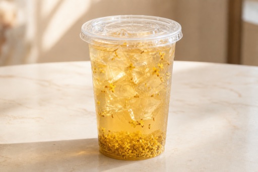 Photorealistic osmanthus herbal wellness tea P01 food image by VDAMO