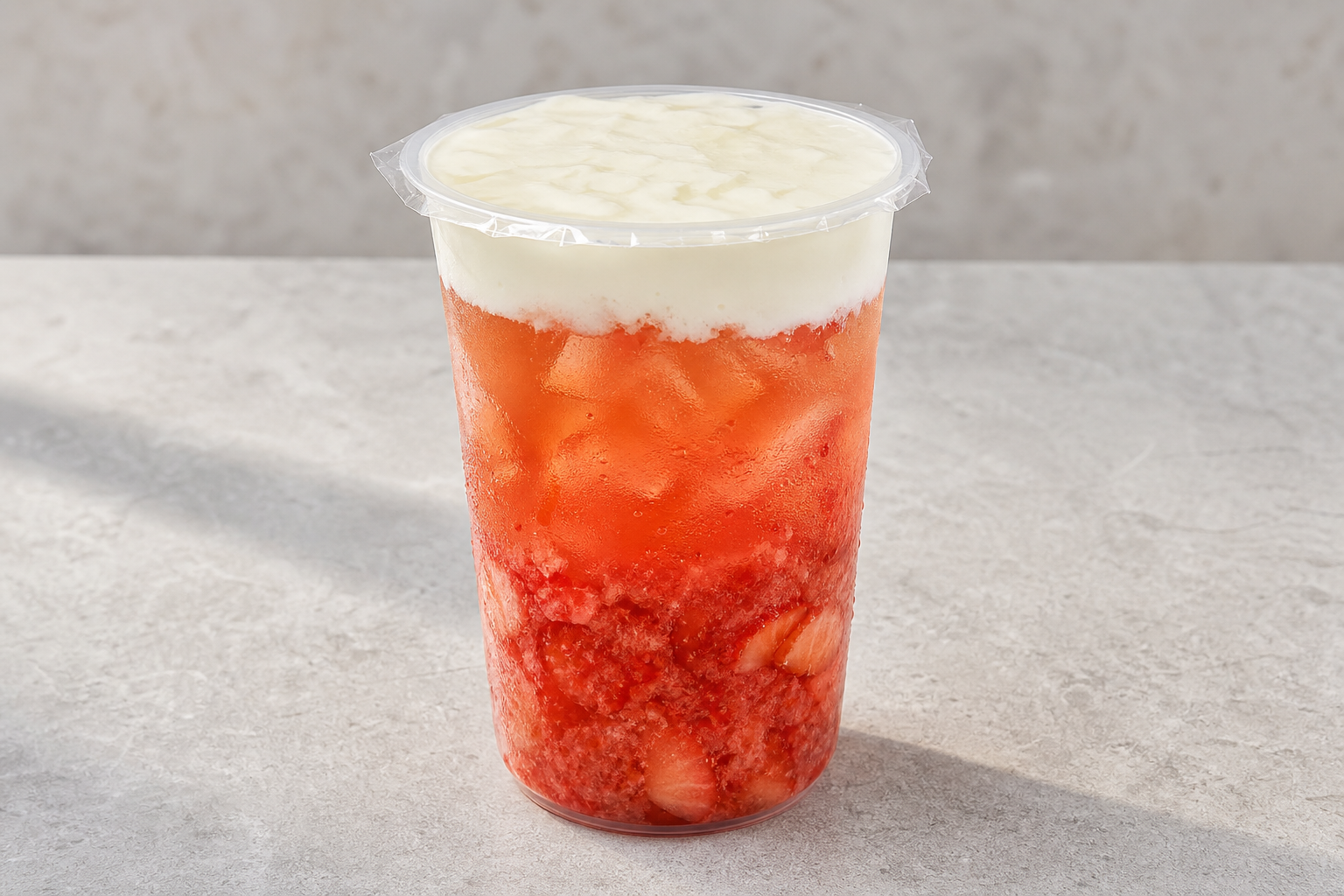 Photorealistic Strawberry cheese fruit tea P06 food image by VDAMO