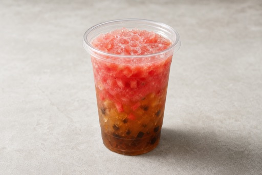 Photorealistic watermelon black tea smoothie P05 food image by VDAMO