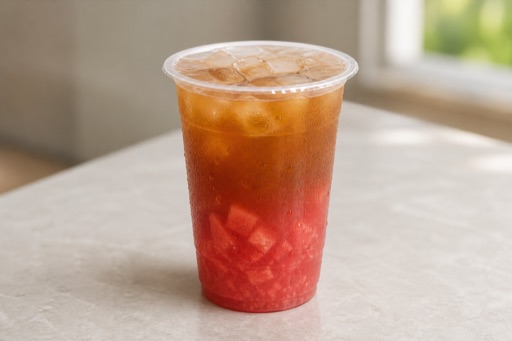 Photorealistic watermelon pu er tea fresh fruit tea P02 food image by VDAMO