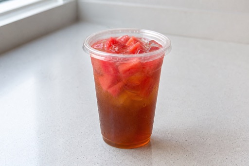 Photorealistic watermelon pu er tea fresh fruit tea P08 food image by VDAMO