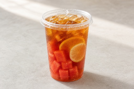 Photorealistic watermelon pu er tea lemon tea P10 food image by VDAMO