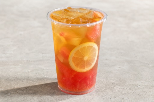 Photorealistic watermelon white peach oolong lemon tea P02 food image by VDAMO