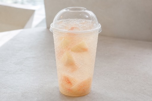 Photorealistic white peach sparkling drink P03 food image by VDAMO